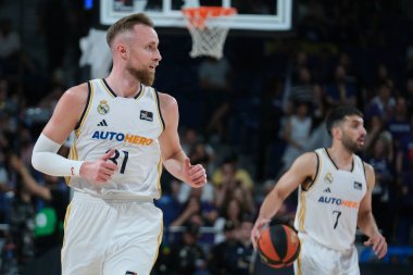 Real Madrid ve Baskonia arasında oynanan karşılaşmada Real Madrid 'den Dzanan Musa oyuncusu - Liga Endesa, WiZink Center' da 12 Mayıs 2024 tarihinde İspanya 'nın başkenti Madrid' de oynanmıştır.
