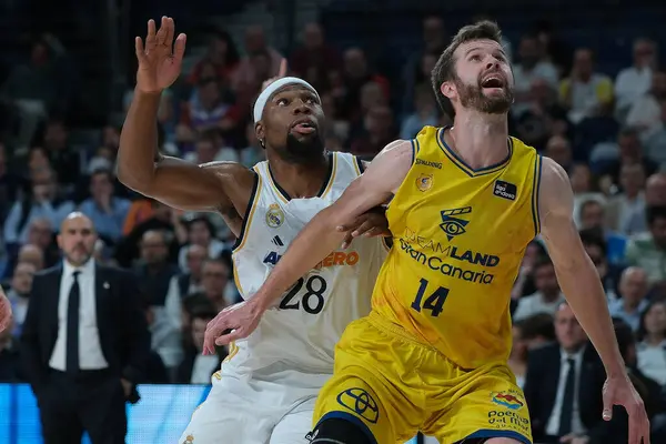Real Madrid 'den Guerschon Yabusele, Real Madrid ile Gran Canaria arasında oynanan Liga Endesa ACB çeyrek final maçında 15 Mayıs 2024 tarihinde İspanya' nın başkenti Madrid 'de oynanmıştır.