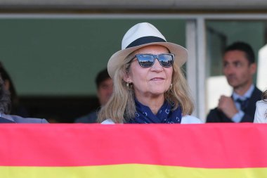  Borbon Prensesi Elena 19 Mayıs 2024 tarihinde Madrid, Madrid 'de bulunan Campo Villa de Madrid' de düzenlenen Longines Global Şampiyonlar Turu sırasında.