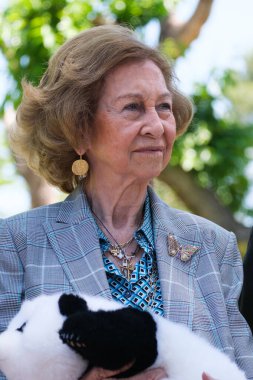 İspanya Kraliçesi Sofya, Madrid Hayvanat Bahçesi 'nin 30 Mayıs 2024' te İspanya 'nın Madrid kentinde düzenlenen iki yeni pandanın sunum törenine başkanlık ediyor.. 
