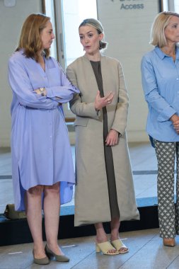 nditex Başkanı Marta Ortega, İspanya 'nın Madrid şehrinde 30 Mayıs 2024 tarihinde Kraliyet Koleksiyonları Galerisi' nin himayesi altında bir toplantı kuruluna katıldı.. (