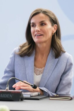 İspanya Kraliçesi Letizia 30 Mayıs 2024 tarihinde İspanya 'nın Madrid kentinde bulunan Kraliyet Koleksiyonları Galerisi' nin himayesi ile bir toplantıya katıldı.. 