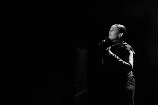 Stock image Portuguese Fado singer Carminho performs on stage at Teatros del Alveniz  during Madrid Fado Festival on June 7, 2024 in Madrid Spain