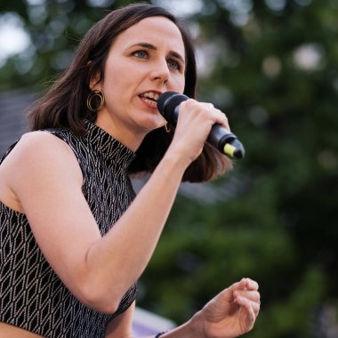 Ione Belarra, Podems 'in 9J Avrupa seçimleri için yapılan seçim kampanyasının sonunda, 7 Haziran 2024 tarihinde Madrid İspanya' da