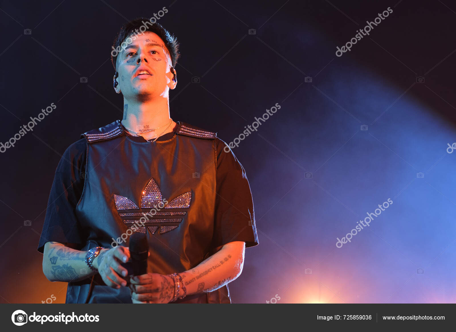 Argentine Singer Duki Performance Santiago Bernabeu Stadium June 2024 ...