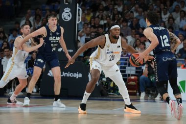 Real Madrid 'den Guerschon Yabusele Liga ACB Endesa Final maçı sırasında Real Madrid ile UCAM Murcia arasında 10 Haziran 2024 tarihinde Madrid, İspanya' da oynandı.. 