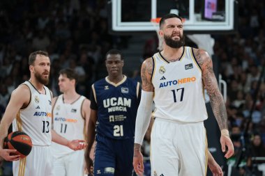 Real Madrid 'den Vincent Poirier Liga ACB Endesa Final maçı sırasında Real Madrid ile UCAM Murcia arasında 10 Haziran 2024 tarihinde Madrid, İspanya' da oynandı.. 