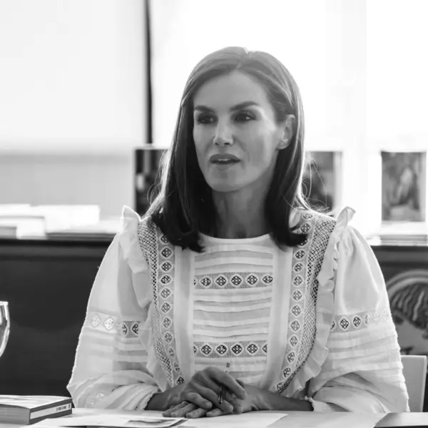 stock image Queen Letizia of Spain visits a traditional Students Residence (Residencia de Estudiantes) on June 12, 2024 in Madrid, Spain.