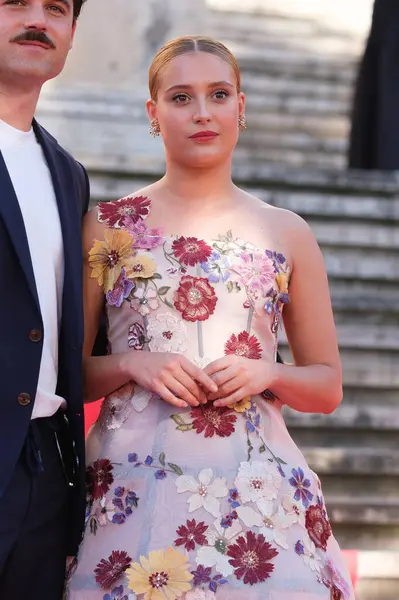 stock image Ana Garces attend the red carpet of the Spanish Fashion Academy Awards at the Biblotenaca Nacional in Madrid, June 13, 2024, Spain