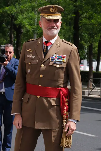 Kral VI. Felipe, 18 Haziran 2024 tarihinde İspanya 'nın Madrid kentinde Centro Superior de Estudios de la Defensa' da bulunan Silahlı Kuvvetler Yüksek Okulu Genelkurmay Kursu 'nun kapanışı sırasında,. 
