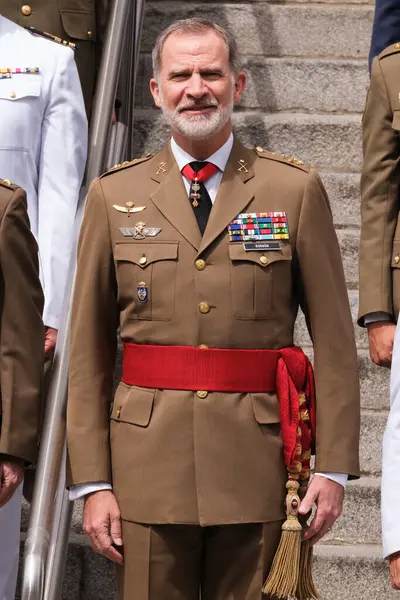 stock image King Felipe VI during the closing of the XXV General Staff Course of the Higher School of the Armed Forces, at the Centro Superior de Estudios de la Defensa on 18 June, 2024 in Madrid, Spain. 