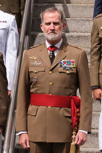 Kral VI. Felipe, 18 Haziran 2024 tarihinde İspanya 'nın Madrid kentinde Centro Superior de Estudios de la Defensa' da bulunan Silahlı Kuvvetler Yüksek Okulu Genelkurmay Kursu 'nun kapanışı sırasında,. 