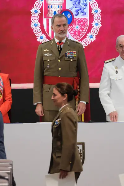 stock image King Felipe VI during the closing of the XXV General Staff Course of the Higher School of the Armed Forces, at the Centro Superior de Estudios de la Defensa on 18 June, 2024 in Madrid, Spain. 