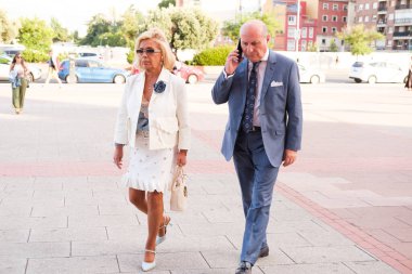 Carmen Borrego, 19 Haziran 2024 'te İspanya' nın Madrid 'deki Plaza de las Ventas' taki Beef ödül törenine geldi.