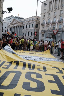 Demonstration before the Congress of Deputies protesting against the Gag Law or Organic Law for the protection of citizen security in Madrid, June 22, 2024, Spain clipart