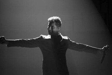 Şarkıcı David Bisbal, 23 Haziran 2024 'te Madrid' deki Wizcenter 'da düzenlenen Tour Volare 2024 konserinde performans sergiliyor.