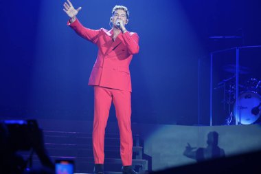 Şarkıcı David Bisbal, 23 Haziran 2024 'te Madrid' deki Wizcenter 'da düzenlenen Tour Volare 2024 konserinde performans sergiliyor.