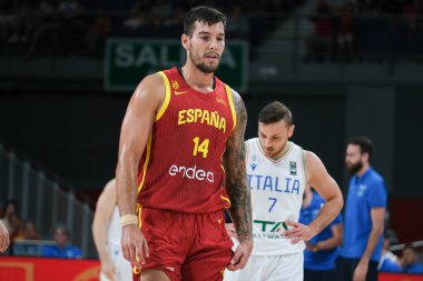 Willy Hernangomez  of Spain  during the international basketball match played between Spain and Italy at Wizink Center pavilion on June 25 of 2024 in Madrid Spain clipart