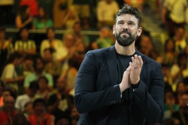 Pau Gasol of Spain  during the international basketball match played between Spain and Italy at Wizink Center pavilion on June 25 of 2024 in Madrid Spain clipart