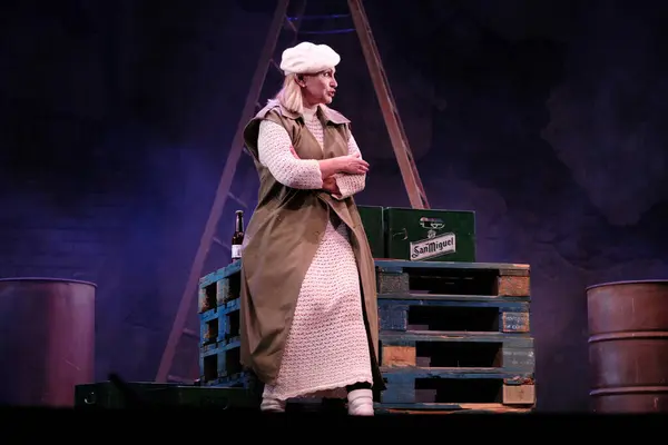 stock image Ainhoa Arteta Performs on stage during the 'La Boheme' theater play at the Marquina Theater on July 02, 2024 in Madrid, Spain.