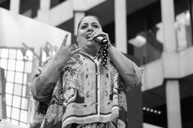 Noelia Heredia La Negri Madrid 'deki Madrid Pride festivalinde 4 Temmuz 2024' te Madrid Plaza de las Reinas 'da konser vermiştir.