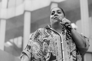 Noelia Heredia La Negri Madrid 'deki Madrid Pride festivalinde 4 Temmuz 2024' te Madrid Plaza de las Reinas 'da konser vermiştir.