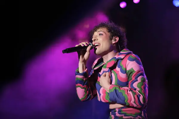 stock image Nemo Mettler performs during the concert of the Mado Pride festival in the Plaza de Espaa in Madrid, July   7 2024 Spain