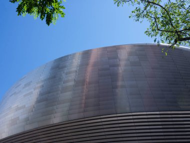 İspanya 'nın Madrid şehrindeki Real Madrid' in Santiago Bernabeu Stadyumu 'nun 9 Temmuz 2024 tarihli dış manzarası.