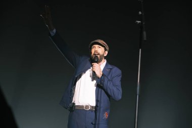 Singer Juan Luis Guerra, during his performance at the Wizink Center, on July 9, 2024, in Madrid, Spain.  clipart