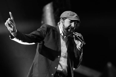 Singer Juan Luis Guerra, during his performance at the Wizink Center, on July 9, 2024, in Madrid, Spain.  clipart