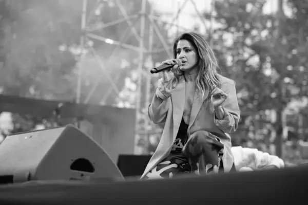 stock image Barei performs during the concert of the Mado Pride festival in the Plaza de Espaa in Madrid, July 7, 2024 Spain