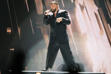 Şarkıcı Ricky Martin 17 Temmuz 2024 'te İspanya' nın Madrid şehrinde WiZink Center 'da bir performans sergiledi..