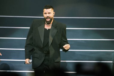 Şarkıcı Ricky Martin 17 Temmuz 2024 'te İspanya' nın Madrid şehrinde WiZink Center 'da bir performans sergiledi..