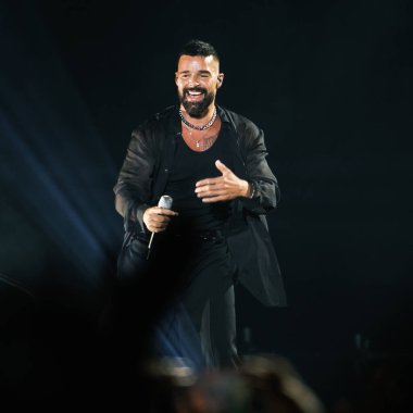 Şarkıcı Ricky Martin 17 Temmuz 2024 'te İspanya' nın Madrid şehrinde WiZink Center 'da bir performans sergiledi..