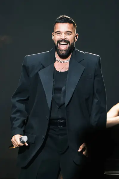 Stock image Singer Ricky Martin during a performance at the WiZink Center on July 17, 2024 in Madrid, Spain.