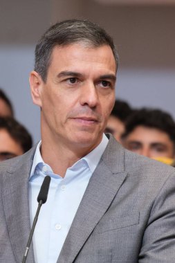 İspanya Başbakanı Pedro Sanchez, 23 Temmuz 2024 'te İspanya' nın Madrid kentindeki Moncloa Kompleksi 'nde Paris 2024 Olimpiyatları' na katılan takımlar için verilen resepsiyon sırasında