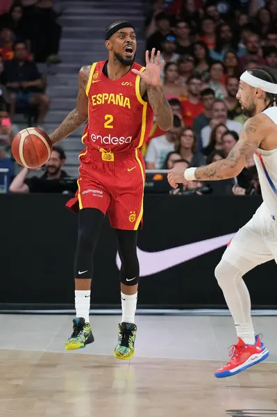 stock image Lorenzo Brown  of Spain s during match  Spain and Puerto Rico to preparation for Paris Olympic Games at WiZink Center on July 23, 2024 in Madrid, Spain