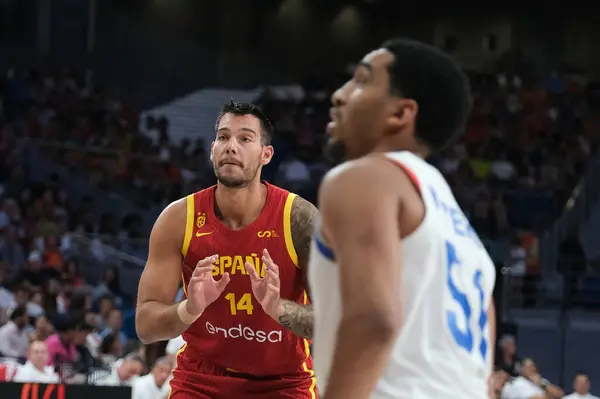 stock image Willy Hernangomez   of Spain s during match  Spain and Puerto Rico to preparation for Paris Olympic Games at WiZink Center on July 23, 2024 in Madrid, Spain