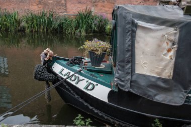 View of Birmingham's Gas Street Basin, a 1773 canal network that was built for industrial use, in Birmingham, August 7, 2024, United Kingdom clipart