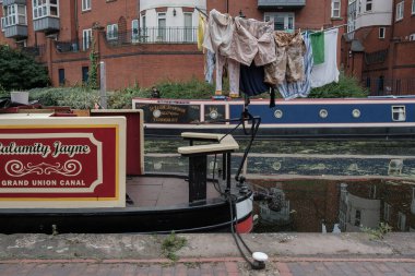 View of Birmingham's Gas Street Basin, a 1773 canal network that was built for industrial use, in Birmingham, August 7, 2024, United Kingdom clipart