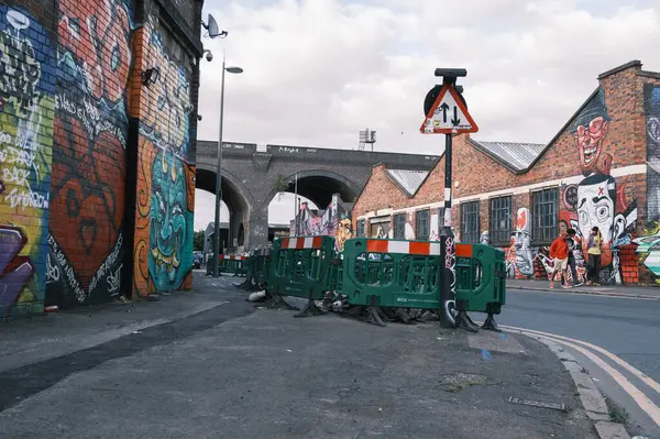 stock image View of the Digbeth district in Birmingham, a former industrial area converted into an arts and leisure area known as the Custard Factory in Birmingham August 18, 2024 United Kingdom