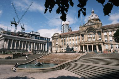 View of Victoria Square with the Town Hall and Art Gallery buildings in Birmingham August 20, 2024 United Kingdom clipart