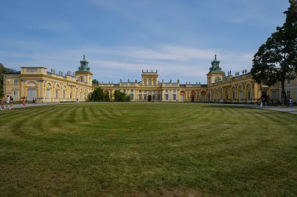 stock image view of Wilanow palace and it is one of the most impressive and important historic buildings in Poland rises on 1677, by King John III Sobieski. Warsaw, Poland on August 10, 2024