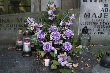 View of Powazki  Cemetery in Warsaw was founded in 1790, it is the most famous cemetery in Poland due to the large number of personalities who rest there.Warsaw August 23, 2024 clipart