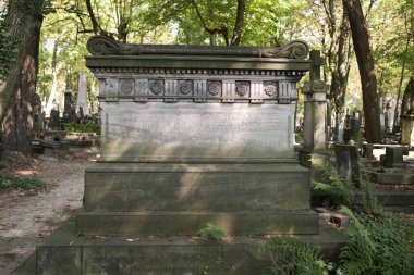 Varşova 'daki Powazki Mezarlığı' nın manzarası 1790 'da kurulmuş, Polonya' nın en ünlü mezarlığıdır. Varşova 23 Ağustos 2024