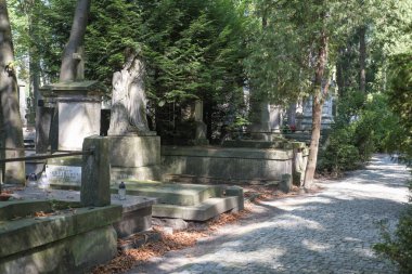 View of Powazki  Cemetery in Warsaw was founded in 1790, it is the most famous cemetery in Poland due to the large number of personalities who rest there.Warsaw August 23, 2024 clipart