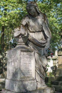 Varşova 'daki Powazki Mezarlığı' nın manzarası 1790 'da kurulmuş, Polonya' nın en ünlü mezarlığıdır. Varşova 23 Ağustos 2024