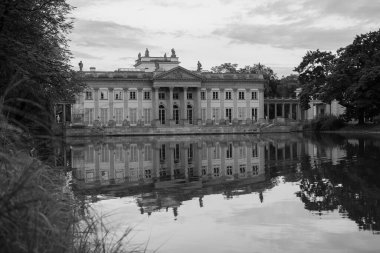 Exterior view of the neoclassical Lazienki Palace located in the Royal lazienki Park, Warsaw, August 28 2024 Poland clipart