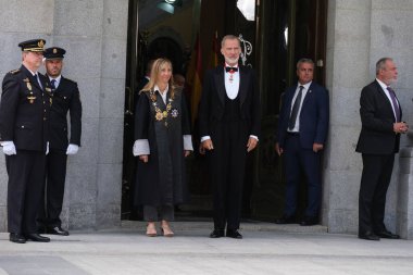 İspanya Kralı VI. Felipe ve Genel Temyiz Mahkemesi Başkanı Isabel Perello, İspanya 'da 5 Eylül 2024 tarihinde Adalet Divanı' nın açılışına katıldılar.