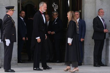 İspanya Kralı VI. Felipe ve Genel Temyiz Mahkemesi Başkanı Isabel Perello, İspanya 'da 5 Eylül 2024 tarihinde Adalet Divanı' nın açılışına katıldılar.